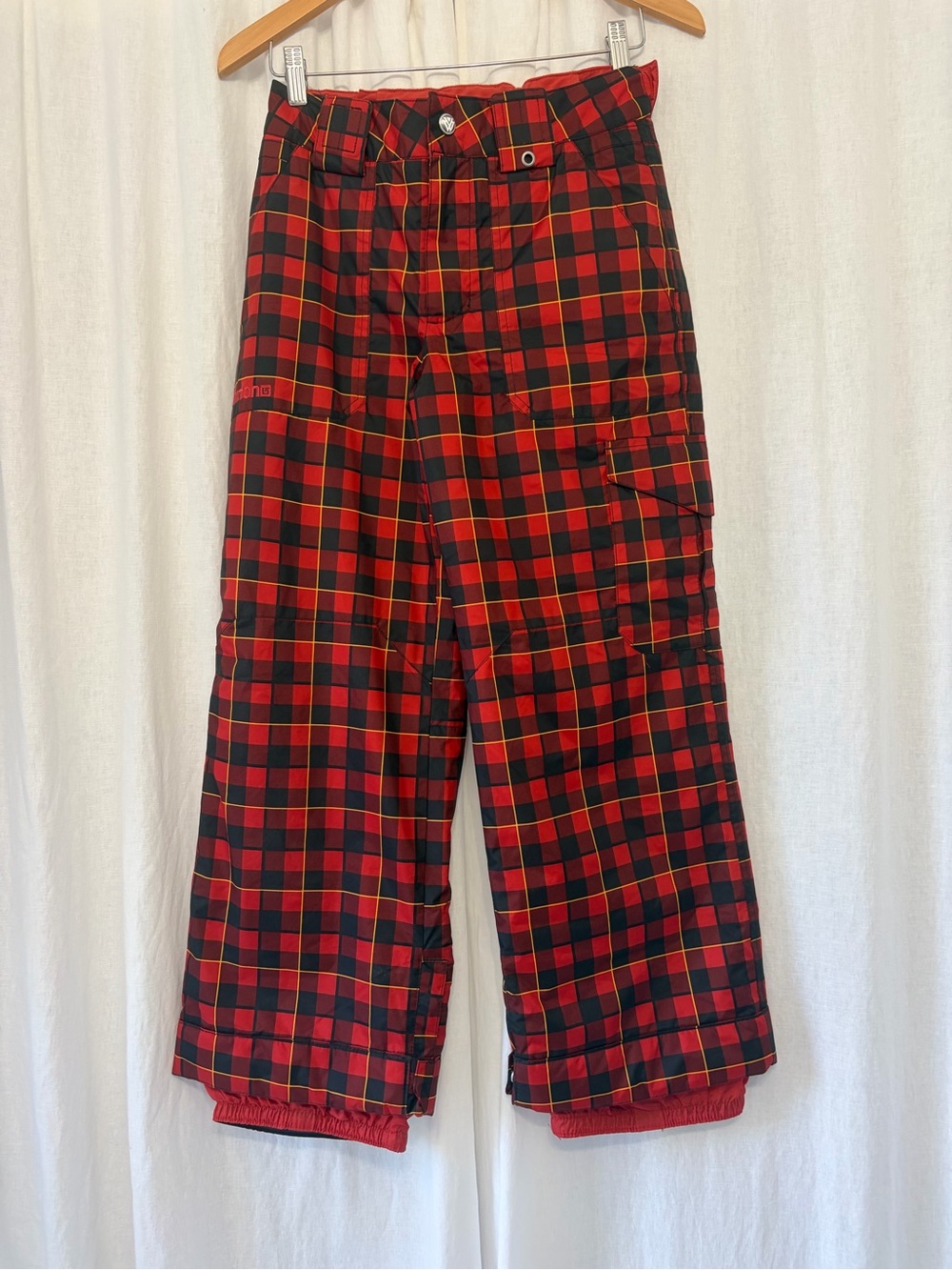 Youth Burton Red and Black snow pants- size youth large